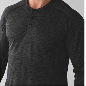 Lululemon Metal Vent Tech Long Sleeve Henley XL Heathered Black